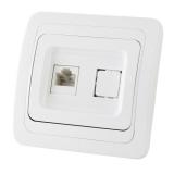 Розетка компьютерная RJ-45 белая Валдай TDM (10) *