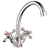 Смеситель DIKALAN для кухни маховик, шпилька, Хром Без подводки (24) D3004-S80 (ОТГРУЖАТЬ ПАРОЙ)