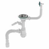 Сифон для мойки 3 1/2х40 с отв для с/м и переливом с гт 40х40/50 белый Aquant (20) B0147-20-MR