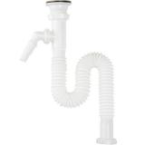 Сифон гофрированный 1 1/2х40/50 с отв. для с/м с нерж. реш. (400-920мм) Aquant (60) F303-60-MR
