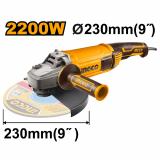 УШМ INGCO d230мм 2200 Вт 6600 об/мин INDUSTRIAL AG220018
