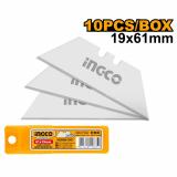 Лезвие 19х61 мм трапеция 10 шт INGCO HUKB61001 (10/200)