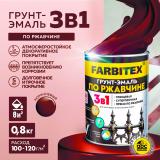 Грунт-эмаль по ржавчине 3в1 коричневый  0,8кг Фарбитекс (14)