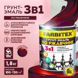 Грунт-эмаль по ржавчине 3в1 коричневый  1,8кг Фарбитекс (6)
