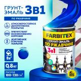 Грунт-эмаль по ржавчине 3в1 синий  0,8кг Фарбитекс (14)