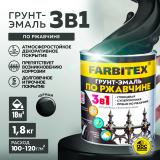 Грунт-эмаль по ржавчине 3в1 черный  1,8кг Фарбитекс (6)