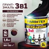 Грунт-эмаль по ржавчине 3в1 шоколадный  1,8кг Фарбитекс (6)