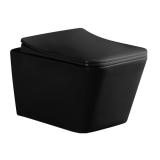 Унитаз подвесной Knois KN102000B черный, душевой слив, микролифт 53,5*36*34 см (без инсталляции)