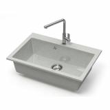 Мойка кухонная гранитная 39/Q10 светл серый (прямоуг) 755х505х200мм Карельский камень
