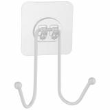 Крючок двойной WHITE самоклеящаяся основа 8*4*8,5 см белый (96) Рыжий кот
