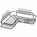 Полка 1-ярусная подвесная угловая GRAPHITE самоклеящаяся основа 26*26*4,5 см графит (12) Рыжий кот