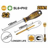 Отвертка двухсторонняя PH2*SL6. 150мм  INGCO AKISD26150