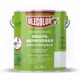 Эмаль акр.матовая  белая  1,0кг  (6) OLECOLOR метал. тара