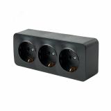 Розетка 3-местная с/з открытой установки 250В 16А IP20 