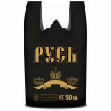 Пакет-майка ПНД черный Русь 30*60 30мкм (100)