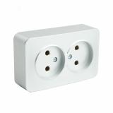 Розетка 2-местная б/з открытой установки 250В 10А IP20 