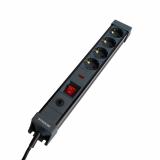 Фильтр сетевой 4-местный с/з 3x1мм 1.8 м 250В 16А серия Techno HM22-41-02 черный STEKKER (20)