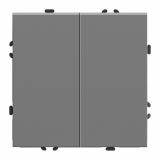Выключатель 2-клавишный (механизм) soft touch 250В 10А Эмили платиново-серый STEKKER (12/120)