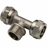 Тройник T16х3/4Mх16 2 цанги/штуцер (70/10) AQUALINK