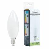 Лампа светодиодная E14 15 Вт 4000K C37 свеча 1350 лм FERON (10/100)