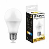 Лампа светодиодная E27 15 Вт 2700K A60 груша 1300 лм FERON (10/100)