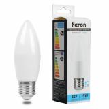 Лампа светодиодная E27 15 Вт 6400K C37 свеча 1360 лм FERON (10/100)
