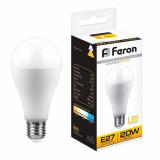 Лампа светодиодная E27 20 Вт 2700K A60 груша 1750 лм FERON (10/100)