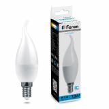 Лампа светодиодная E14 13 Вт 6400K C37Т свеча на ветру 1130 лм FERON (10/100)