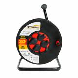 Удлинитель на катушке 4-местный 30м с/з ПВС 3*1,5мм 16А IP44 оранжевый Stekker